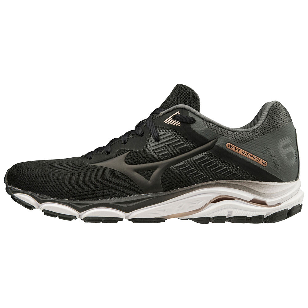 Tenis Para Correr Mizuno Wave Inspire 16 Para Mujer Negros/Grises 9367248-NS